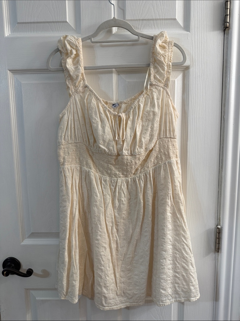 Old Navy Cream Eyelet Mini Sundress